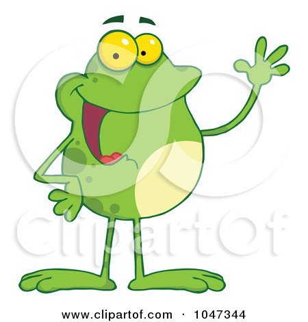 Royalty-Free (RF) Clip Art Illustration of a Waving Frog by Hit Toon