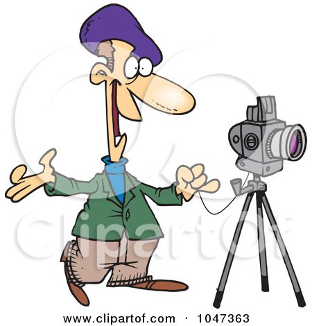 Royalty-Free (RF) Clip Art Illustration of a Cartoon Friendly Photographer by toonaday
