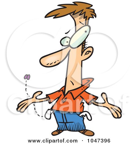 Royalty-Free (RF) Clip Art Illustration of a Cartoon Broke And Penniless Man by toonaday