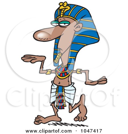 Royalty-Free (RF) Clip Art Illustration of a Cartoon Dancing Pharoh by toonaday