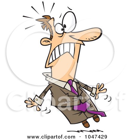 Royalty-Free (RF) Clip Art Illustration of a Cartoon Freaked Out Businessman by toonaday