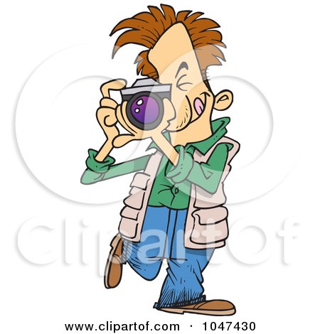 Royalty-Free (RF) Clip Art Illustration of a Cartoon Snappy Photographer by toonaday