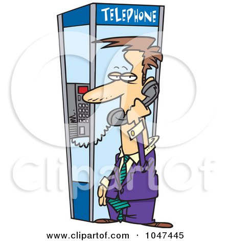 Royalty-Free (RF) Clip Art Illustration of a Cartoon Businessman In A Phone Booth by toonaday