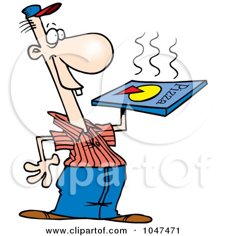 Royalty-Free (RF) Clip Art Illustration of a Cartoon Pizza Guy by toonaday