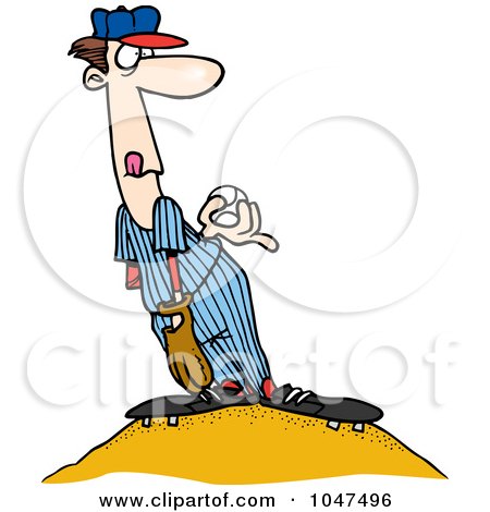 Royalty-Free (RF) Clip Art Illustration of a Cartoon Pitcher by toonaday