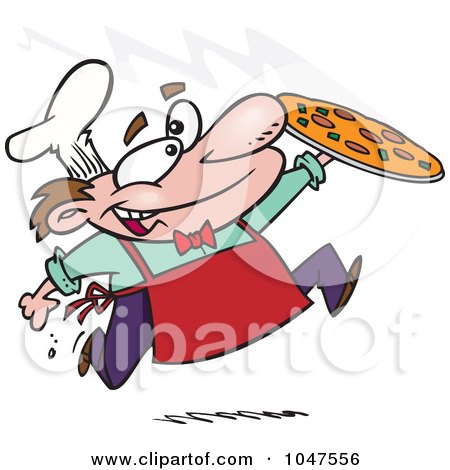 Royalty-Free (RF) Clip Art Illustration of a Cartoon Happy Pizza Maker by toonaday