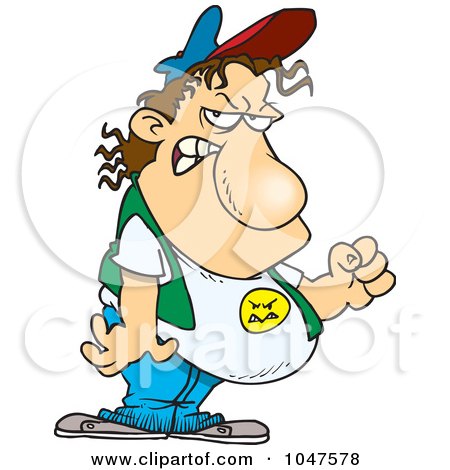 Royalty-Free (RF) Clip Art Illustration of a Cartoon Fat Man With A Problem by toonaday