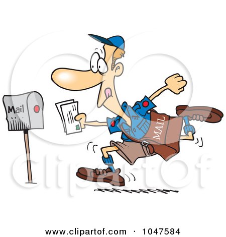 Royalty-Free (RF) Clip Art Illustration of a Cartoon Fast Post Man by toonaday
