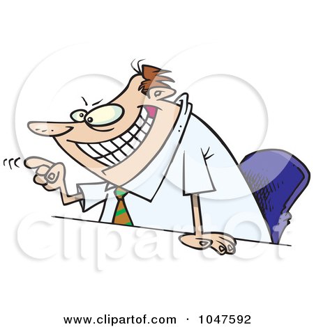Royalty-Free (RF) Clip Art Illustration of a Cartoon Businessman Pointing His Finger Angrily by toonaday
