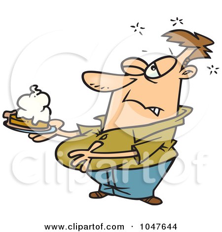 Royalty-Free (RF) Clip Art Illustration of a Cartoon Chubby Man With Pumpkin Pie by toonaday