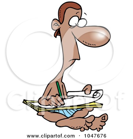 Royalty-Free (RF) Clip Art Illustration of a Cartoon Scribe by toonaday