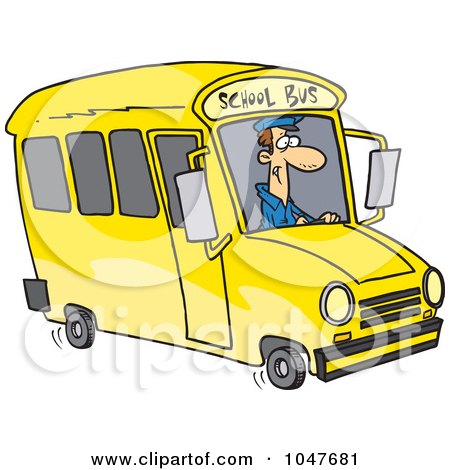 Royalty-Free (RF) Clip Art Illustration of a Cartoon School Bus Driver by toonaday