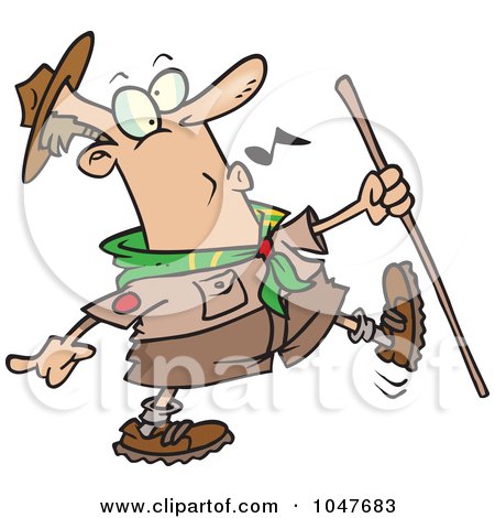 Royalty-Free (RF) Clip Art Illustration of a Cartoon Whistling Scout Master by toonaday