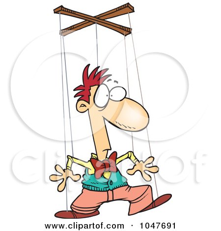 Royalty-Free (RF) Clip Art Illustration of a Cartoon Puppet Man by toonaday