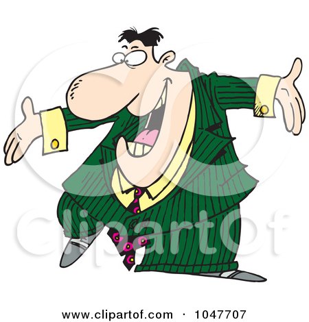 Royalty-Free (RF) Clip Art Illustration of a Cartoon Pushy Businessman by toonaday