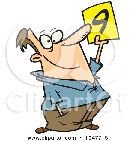 Royalty-Free (RF) Clip Art Illustration of a Cartoon Rating Judge by toonaday