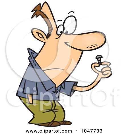 Royalty-Free (RF) Clip Art Illustration of a Cartoon Guy With A Loose Screw by toonaday