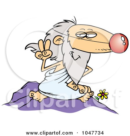 Royalty-Free (RF) Clip Art Illustration of a Cartoon Sage Wearing A Nose by toonaday