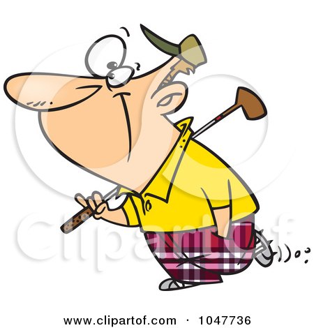 Royalty-Free (RF) Clip Art Illustration of a Cartoon Golfing Guy by toonaday