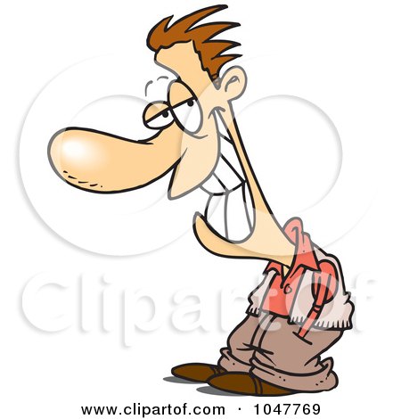 Royalty-Free (RF) Clip Art Illustration of a Cartoon Shifty Guy by toonaday