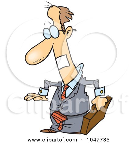 Royalty-Free (RF) Clip Art Illustration of a Cartoon Businessman With A Taped Mouth by toonaday