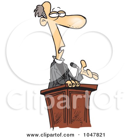 Royalty-Free (RF) Clip Art Illustration of a Cartoon Man Giving A Sermon by toonaday
