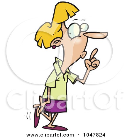 Royalty-Free (RF) Clip Art Illustration of a Cartoon Businesswoman Silencing by toonaday