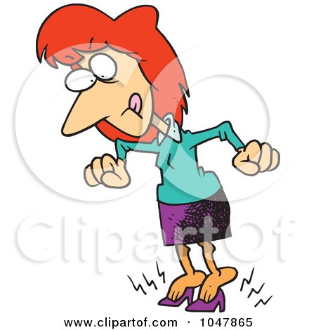 Royalty-Free (RF) Clip Art Illustration of a Cartoon Businesswoman In Tiny Shoes by toonaday