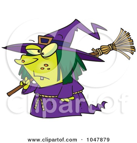 Royalty-Free (RF) Clip Art Illustration of a Cartoon Short Witch by toonaday