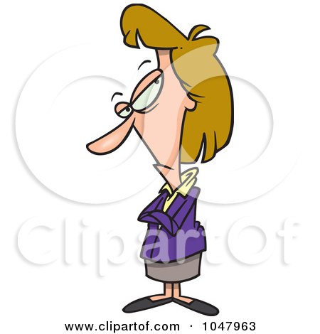 Royalty-Free (RF) Clip Art Illustration of a Cartoon Sketpical Businesswoman by toonaday