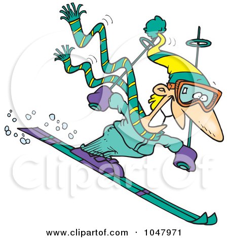 Royalty-Free (RF) Clip Art Illustration of a Cartoon Skier Guy by toonaday