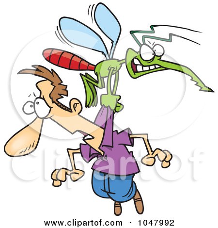 Royalty-Free (RF) Clip Art Illustration of a Cartoon Skeeter Stealing A Man by toonaday
