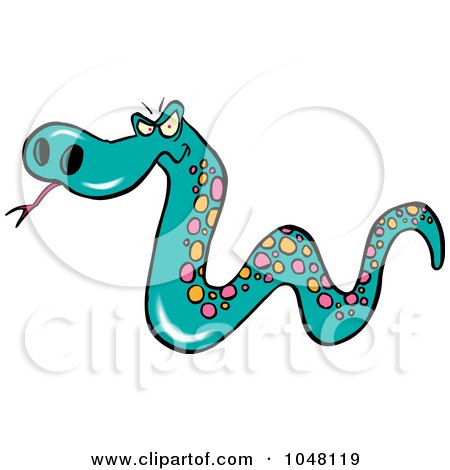Royalty-Free (RF) Clip Art Illustration of a Cartoon Mad Snake by toonaday