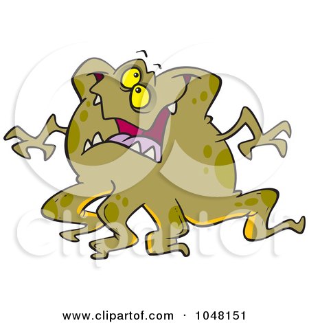 Royalty-Free (RF) Clip Art Illustration of a Cartoon Tentacled Monster by toonaday