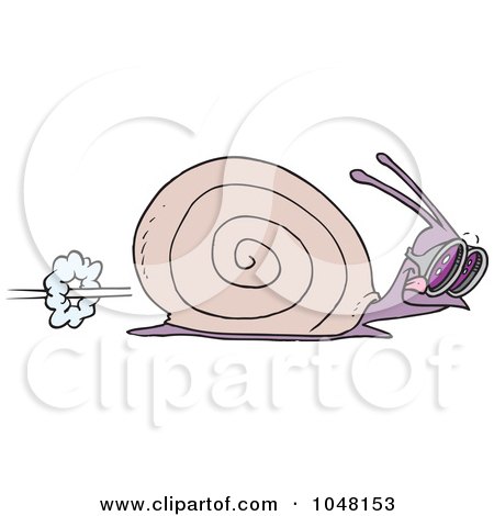 Royalty-Free (RF) Clip Art Illustration of a Cartoon Racing Snail by toonaday