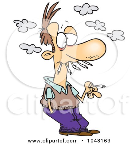 Royalty-Free (RF) Clip Art Illustration of a Cartoon Smoker by toonaday