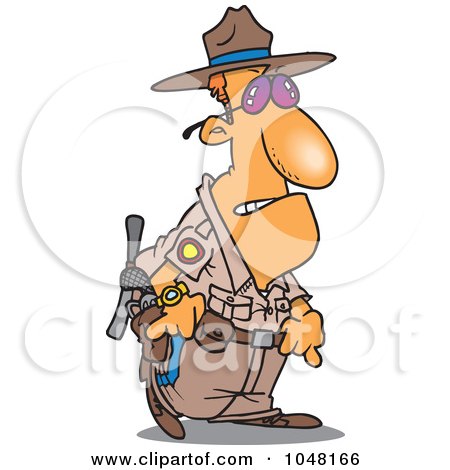 Royalty-Free (RF) Clip Art Illustration of a Cartoon Mad Cop by toonaday