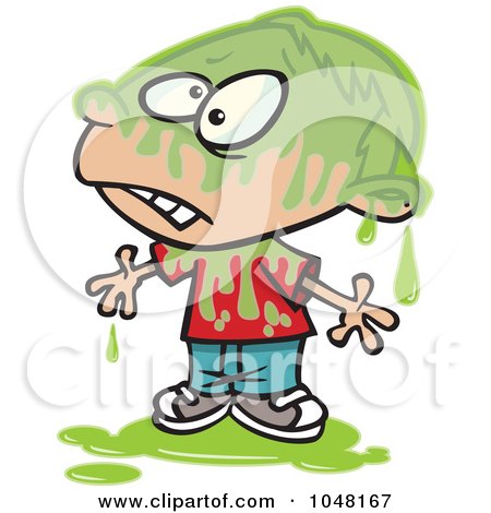 Royalty-Free (RF) Clip Art Illustration of a Cartoon Slimed Boy by toonaday