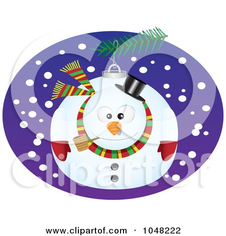 Royalty-Free (RF) Clip Art Illustration of a Cartoon Snowman Bauble by toonaday