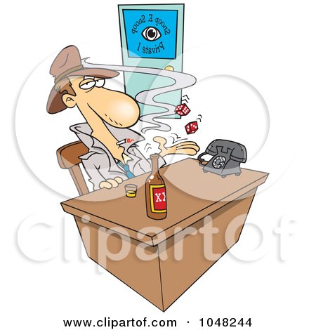 Royalty-Free (RF) Clip Art Illustration of a Cartoon Snoop In An Office by toonaday