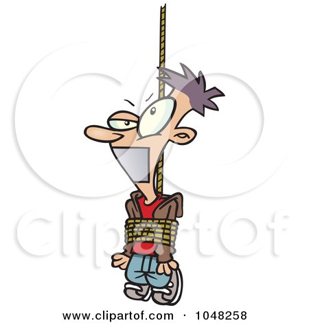 Royalty-Free (RF) Clip Art Illustration of a Cartoon Tied And Gagged Guy by toonaday