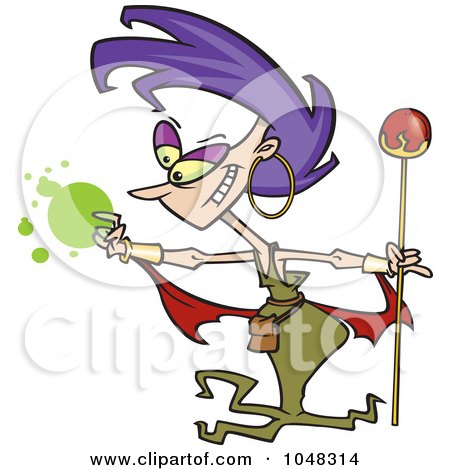 Royalty-Free (RF) Clip Art Illustration of a Cartoon Sorceress by toonaday