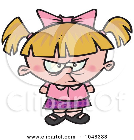 Royalty-Free (RF) Clip Art Illustration of a Cartoon Spoiled Girl by toonaday
