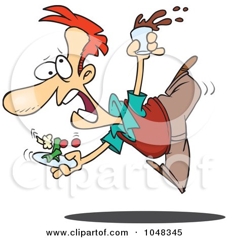Royalty-Free (RF) Clip Art Illustration of a Cartoon Guy Spilling His Food by toonaday