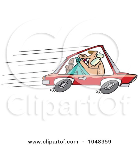 Royalty-Free (RF) Clip Art Illustration of a Cartoon Speeding Driver by toonaday