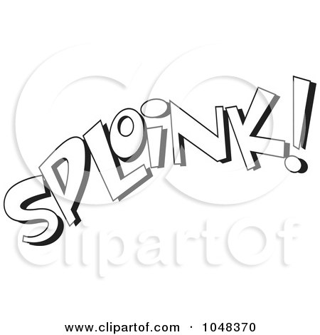 Royalty-Free (RF) Clip Art Illustration of a Cartoon Black And White Outline Design Of Sploink by toonaday
