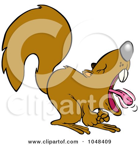 Royalty-Free (RF) Clip Art Illustration of a Cartoon Screaming Squirrel by toonaday