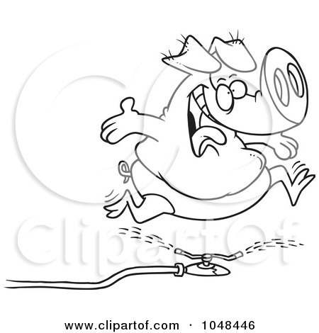 Royalty-Free (RF) Clip Art Illustration of a Cartoon Black And White