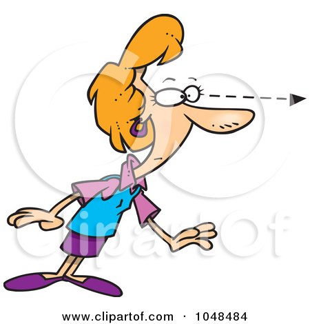 Royalty-Free (RF) Clip Art Illustration of a Cartoon Staring Woman by toonaday