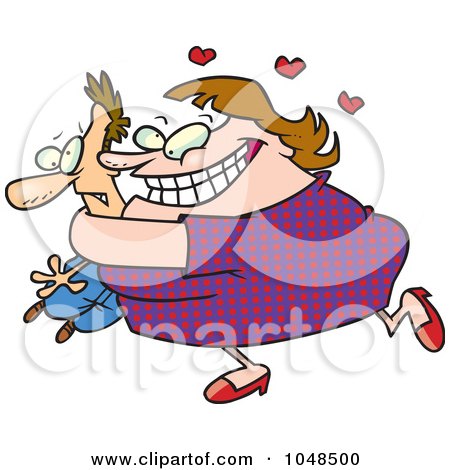 Royalty-Free (RF) Clip Art Illustration of a Cartoon Woman Mangling Her Main Squeeze by toonaday